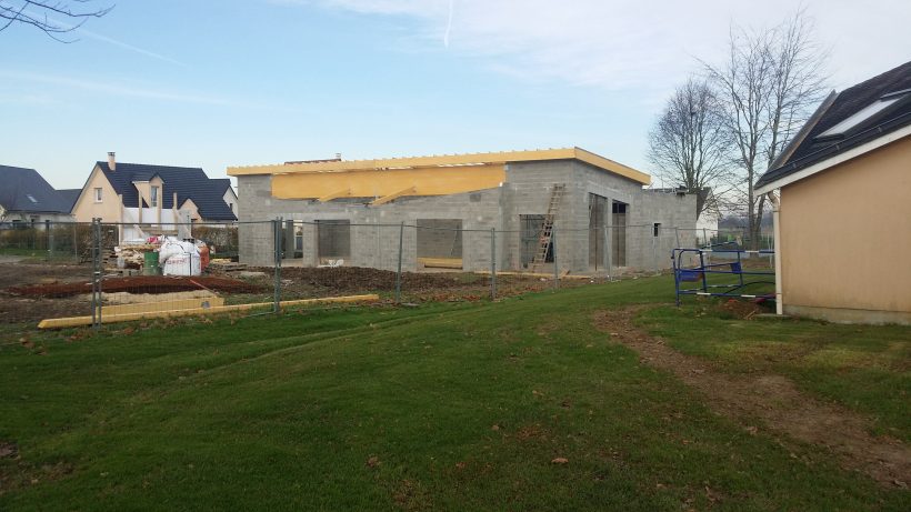 Cantine de Fréville - Fin des travaux de la charpente